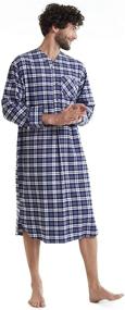 img 1 attached to 👨 SIORO Men's Flannel Nightshirt - Comfortable Cotton Nightwear for Enhanced Sleep