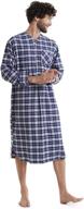 👨 sioro men's flannel nightshirt - comfortable cotton nightwear for enhanced sleep logo