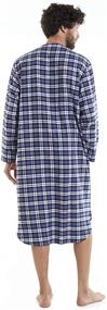 img 3 attached to 👨 SIORO Men's Flannel Nightshirt - Comfortable Cotton Nightwear for Enhanced Sleep