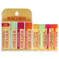 burt's bees 100% natural moisturizing lip balm pack - beeswax, cucumber mint, watermelon, & sweet mandarin (4 tubes) logo