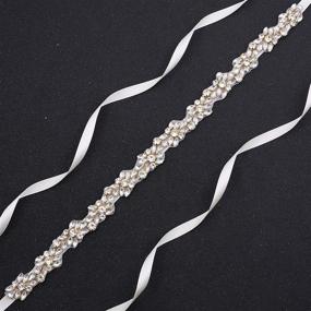 img 3 attached to 🌟 Sparkling Perfection: WEZTEZ Crystal Handmade Rhinestones Silver Organza Women's Belt Accessories