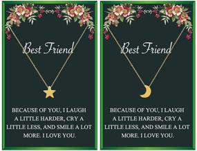 img 4 attached to Best Friend Necklace Set: Star and Moon Charm Friendship Gift, Matching Necklaces for Best Friends - YourAlwaysCharm