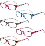 5 pairs of blue light blocking glasses for women - computer gaming, reading, anti-eyestrain, anti-uv readers logo