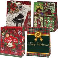 🎁 bulk holiday assortment of 12 christmas jumbo gift bags - extra large, with handles, tags included for wrapping gifts logo