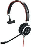 jabra evolve 40 uc mono headset – unified communications headphones for voip softphone with passive noise cancellation – usb-cable with controller – black logo