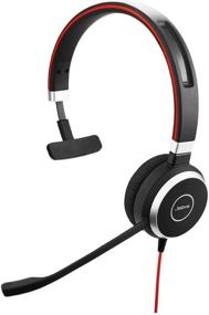 img 1 attached to Jabra Evolve 40 UC Mono Headset – Unified Communications Headphones For VoIP Softphone With Passive Noise Cancellation – USB-Cable With Controller – Black