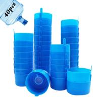 💦 water jug cap set: 40 pcs anti splash, non spill 3&5 gallon bottle caps + handle - leak free, reusable 55mm screw top caps logo