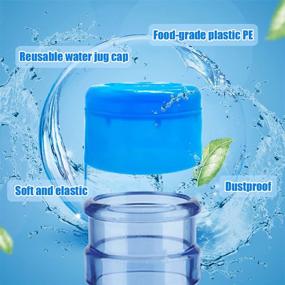 img 2 attached to 💦 Water Jug Cap Set: 40 Pcs Anti Splash, Non Spill 3&5 Gallon Bottle Caps + Handle - Leak Free, Reusable 55mm Screw Top Caps