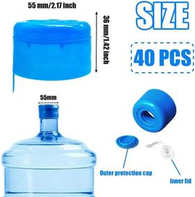 img 3 attached to 💦 Water Jug Cap Set: 40 Pcs Anti Splash, Non Spill 3&5 Gallon Bottle Caps + Handle - Leak Free, Reusable 55mm Screw Top Caps