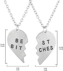 img 3 attached to ❤️ Lux Accessories BFF Forever Heart Pendant Charm Necklaces for Best Friends - Valentine's Day Gift (2pc)