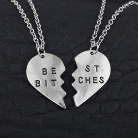 img 2 attached to ❤️ Lux Accessories BFF Forever Heart Pendant Charm Necklaces for Best Friends - Valentine's Day Gift (2pc)