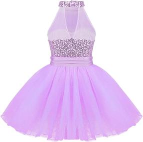 img 3 attached to 👗 TiaoBug Kid Girls Sleeveless Dance Dress: Sparkling Sequins, Mock Neck Ballet Leotard Tutu Princess Contemporary Modern Dance Costume