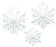 🎄 amscan snowflake hanging paper fans - 3-piece christmas decoration set logo