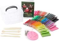 pigmented polymer clay tools: diy jewelry, oven bake craft kit - 50 vibrant colors, 95 pieces logo