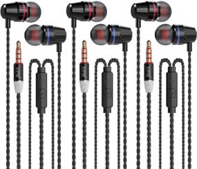 img 1 attached to 🎧 VPB V1 Headphones: Remote & Microphone, In-Ear Earphone Stereo Sound - Noise Isolating Tangle-Free for iOS and Android Smartphones, Laptops, Gaming (3 Pairs of Black)