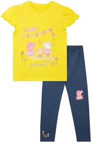 img 4 attached to 🐷 Girls' Peppa Pig Top & Leggings Set
