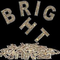 decorate with style: 37 piece bling rhinestone letter stickers for art crafts, clothing, and diy decors in gold and white logo