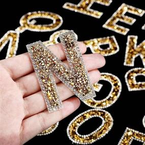 img 3 attached to Decorate with Style: 37 Piece Bling Rhinestone Letter Stickers for Art Crafts, Clothing, and DIY Decors in Gold and White