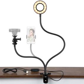 img 4 attached to 📷 STORAGEGEAR Webcam Stand with Selfie Ring Light for Live Stream and Phone Holder, Compatible with Logitech C925e, C922x, C930e, C922, C930, C920, C615, Brio 4K - STAMWS01