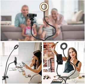 img 3 attached to 📷 STORAGEGEAR Webcam Stand with Selfie Ring Light for Live Stream and Phone Holder, Compatible with Logitech C925e, C922x, C930e, C922, C930, C920, C615, Brio 4K - STAMWS01