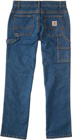 img 1 attached to 👖 Carhartt Boys' Washed Dungaree Pants: Lined and Unlined - Top-Quality Comfort for Young Explorers