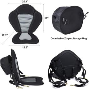 img 1 attached to 🛶 Deluxe Padded Kayak Seat 2-Pack with Detachable Storage Bag - Comfortable Sit On Top Cushioned Back Support SUP Paddle Board Seats - 4 Adjustable Straps for Kayaking, Canoeing, Rafting, and Fishing