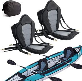 img 4 attached to 🛶 Deluxe Padded Kayak Seat 2-Pack with Detachable Storage Bag - Comfortable Sit On Top Cushioned Back Support SUP Paddle Board Seats - 4 Adjustable Straps for Kayaking, Canoeing, Rafting, and Fishing