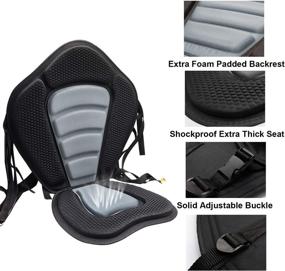 img 2 attached to 🛶 Deluxe Padded Kayak Seat 2-Pack with Detachable Storage Bag - Comfortable Sit On Top Cushioned Back Support SUP Paddle Board Seats - 4 Adjustable Straps for Kayaking, Canoeing, Rafting, and Fishing