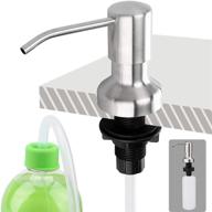 🧼 kitchen sink soap dispenser with extension tube kit - stainless steel, 39 inches tube directly connects to soap bottle, large capacity liquid soap bottle (brushed nickel) logo