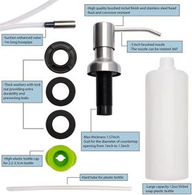 img 3 attached to 🧼 Kitchen Sink Soap Dispenser with Extension Tube Kit - Stainless Steel, 39 Inches Tube Directly Connects to Soap Bottle, Large Capacity Liquid Soap Bottle (Brushed Nickel)