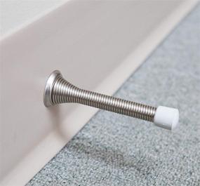 img 2 attached to 🚪 KISEER 12 Pack Spring Door Stops: Flexible Heavy Duty Stopper with RustProof Screw & Rubber Bumper Tips in Satin Nickel Finish