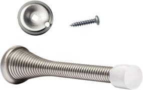 img 3 attached to 🚪 KISEER 12 Pack Spring Door Stops: Flexible Heavy Duty Stopper with RustProof Screw & Rubber Bumper Tips in Satin Nickel Finish