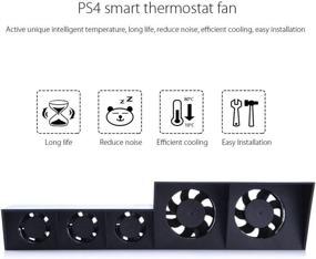 img 3 attached to 🎮 PS4 Cooling Fan: Linkstyle USB External Cooler with 5 Fan Turbo, Temperature Control Cooling Fans for Sony Playstation Gaming Console