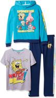 👖 boys' nickelodeon spongebob squarepants athleisure sweatpants: trendy and comfy clothing logo