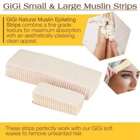 img 3 attached to 🏻 Gigi Muslin Strips 200 Pack - Small & Large Sizes, 100 Ct Each: Effective Hair Removal Solution