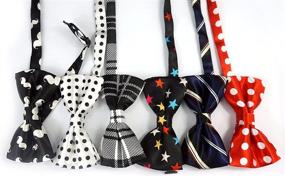 img 2 attached to LilMents Set of 12 Adjustable Pre-Tied Bow Neckties for Boys - Mixed Designs