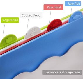 img 2 attached to 🎁 Christmas Gift: Set of Index Color-Coded Cutting Boards with Holder | Dishwasher Safe | Kitchen Plastic