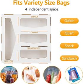 img 1 attached to 🔲 GoHoKi Wooden Ziplock Bag Storage Organizer: Convenient Solution for Drawer, Laser Printed Ziploc Food Sandwich Storage Bag Holder, Dispenser for Sandwich Gallon, Snack, Quart Baggies