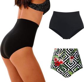 img 2 attached to 👙 Upopby Waisted Swimsuit Bottoms: Control, Fashion, and Comfort in Women's Clothing and Swimwear