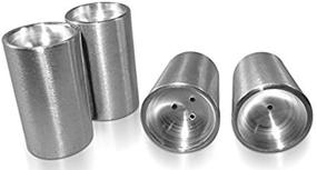 img 2 attached to 🧂 AMCO - Compact Stainless Steel Salt & Pepper Shakers (Set of 4), 1"x 1.75" Size