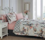 🛏️ cherie comforter set queen, coral by avondale manor - 8-piece logo