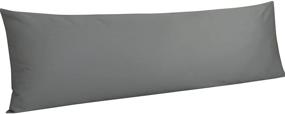 img 4 attached to 🌙 NTBAY 500 TC Cotton Body Pillowcase | Super Soft & Breathable Cover for Adults & Pregnancy | Envelope Closure | 20 x 54 Inches | Dark Grey