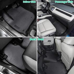 img 3 attached to Honda HR-V 2016-2021 E-cowlboy Карго лайнер и коврики для пола - из прочной резины, изготовленные по индивидуальному размеру, водонепроницаемые, подходят для любой погоды, передний и задний автомобильный лайнер, без запаха, черный