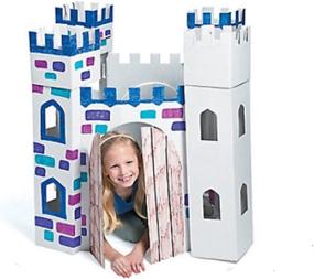 img 1 attached to 🏰 Colorable Cardboard Castle Playhouse - 1 Piece