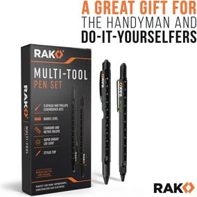 img 3 attached to RAK Multi-Tool 2-Piece Pen Set - LED Light, Touchscreen 🛠️ Stylus, Ruler, Level, Bottle Opener, Phillips Screwdriver, Flathead, and Ballpoint Pen