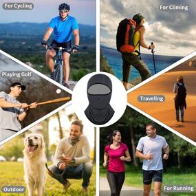 img 1 attached to 🚴 Achiou Balaclava Face Mask - Ice Silk Sun Hood for Men and Women: UV Protection, Ideal for Cycling, Climbing, Running