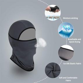 img 3 attached to 🚴 Achiou Balaclava Face Mask - Ice Silk Sun Hood for Men and Women: UV Protection, Ideal for Cycling, Climbing, Running