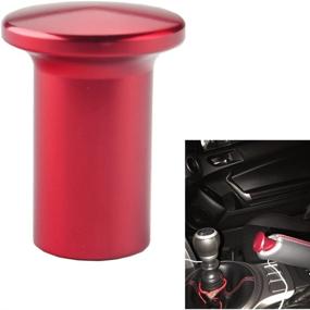 img 1 attached to 🔴 Red Aluminum JDM Dewhel Emergency Hand Brake Spin Turn Knob with Drift Lock Button for Subaru BRZ Toyota 86 GT86 Scion FRS