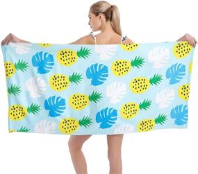 img 4 attached to 🏖️ KavRave Beach Towel: Oversized Microfiber Towel for Travel, Quick Dry & Sand Proof - Ideal for Swimmers, Women, Men, and Girls - Cool Pool Accessories with Super Absorbency