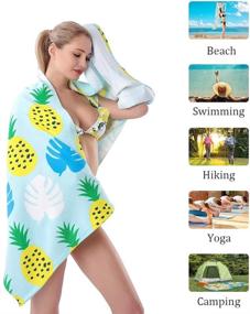 img 2 attached to 🏖️ KavRave Beach Towel: Oversized Microfiber Towel for Travel, Quick Dry & Sand Proof - Ideal for Swimmers, Women, Men, and Girls - Cool Pool Accessories with Super Absorbency